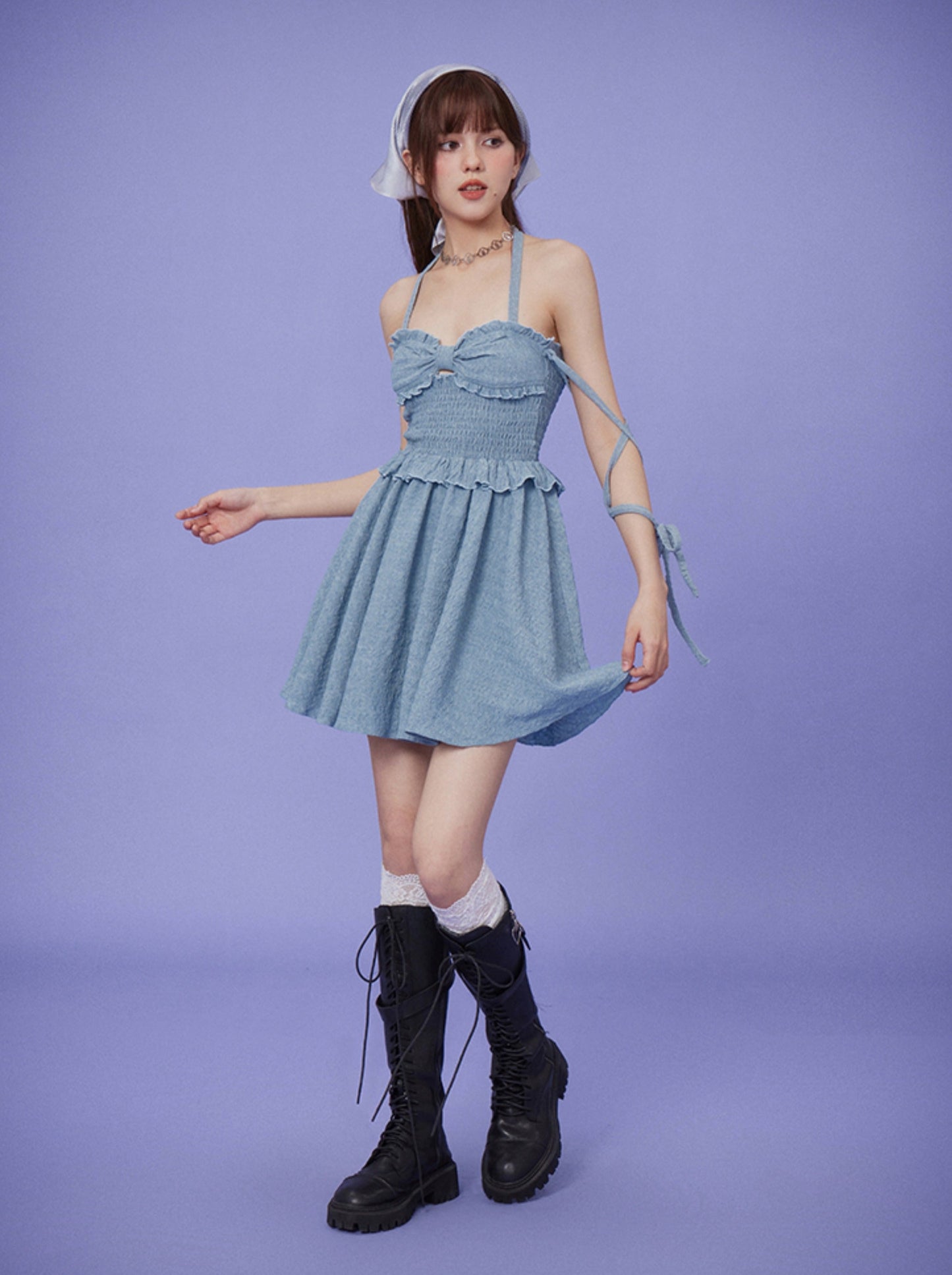 Pleated Textured Dress Romantic Dress