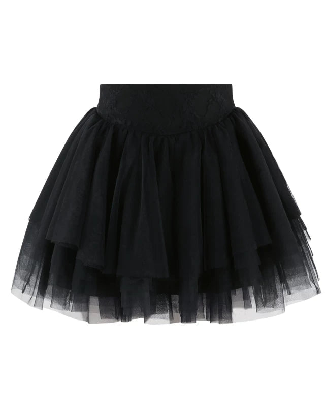 One-Shoulder French Fitted Top + Tulle Skirt