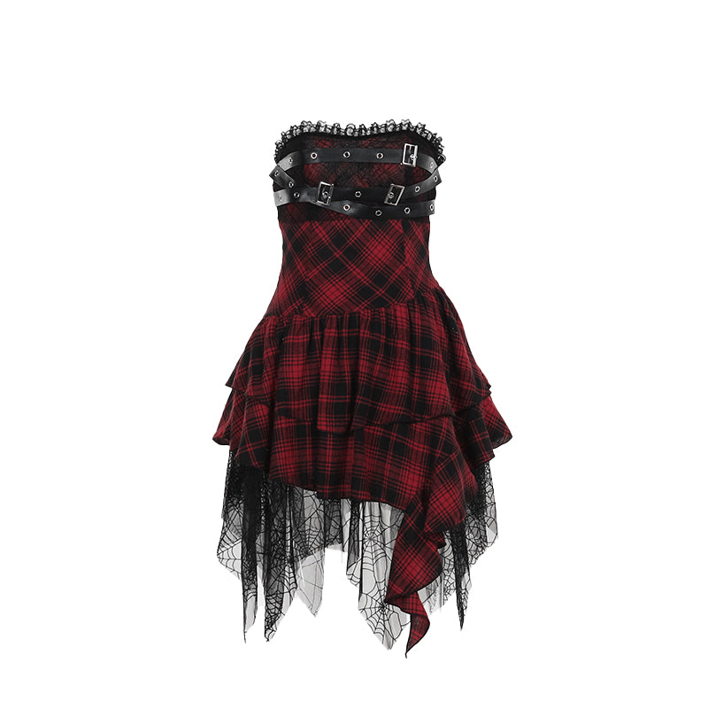 Gothic Check Mini Dress