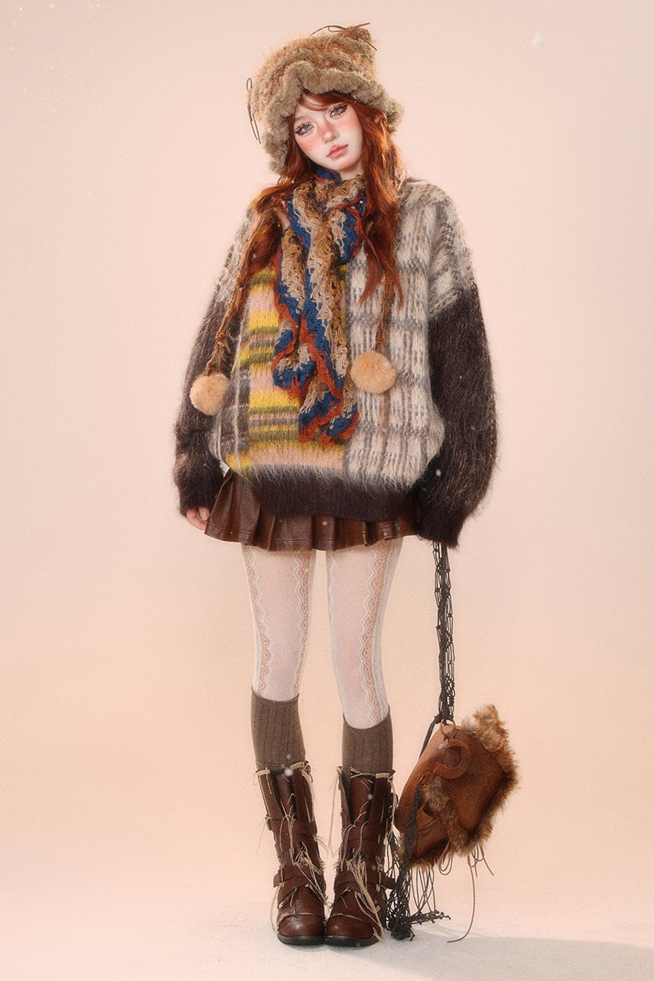 パターンステッチルーズスウェター