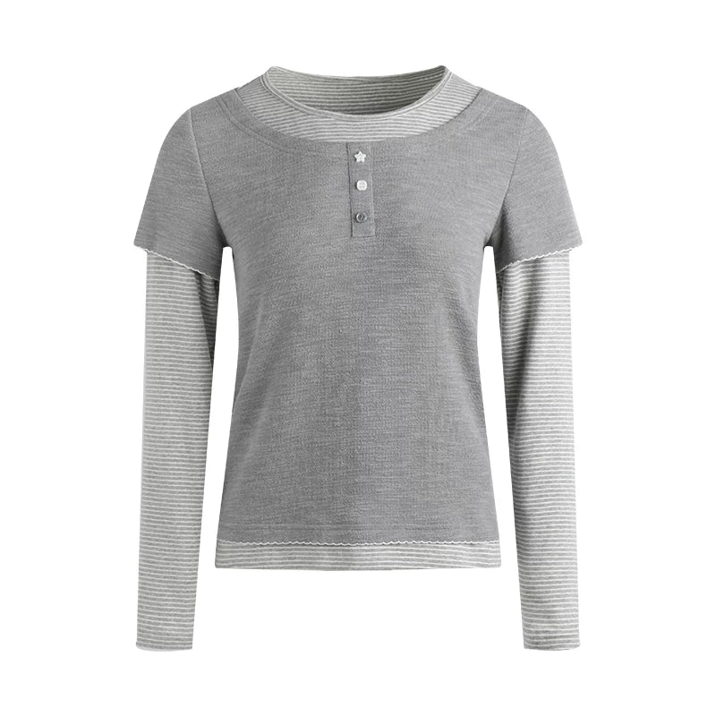 コントラストカラーレイヤートップス