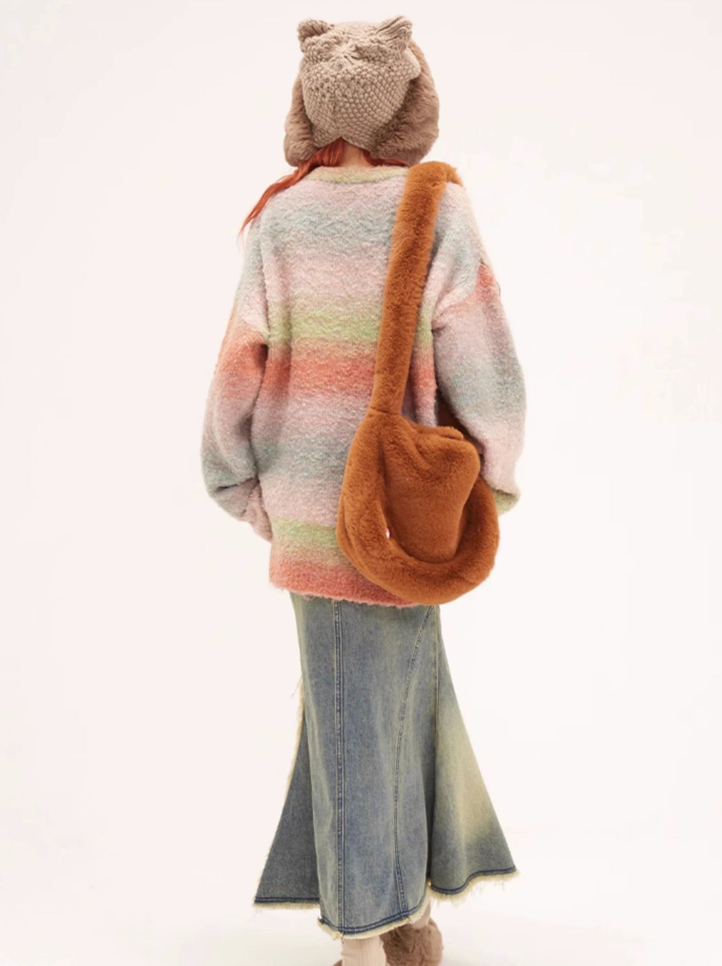 Rainbow Gradient Soft Lazy Knit Sweater