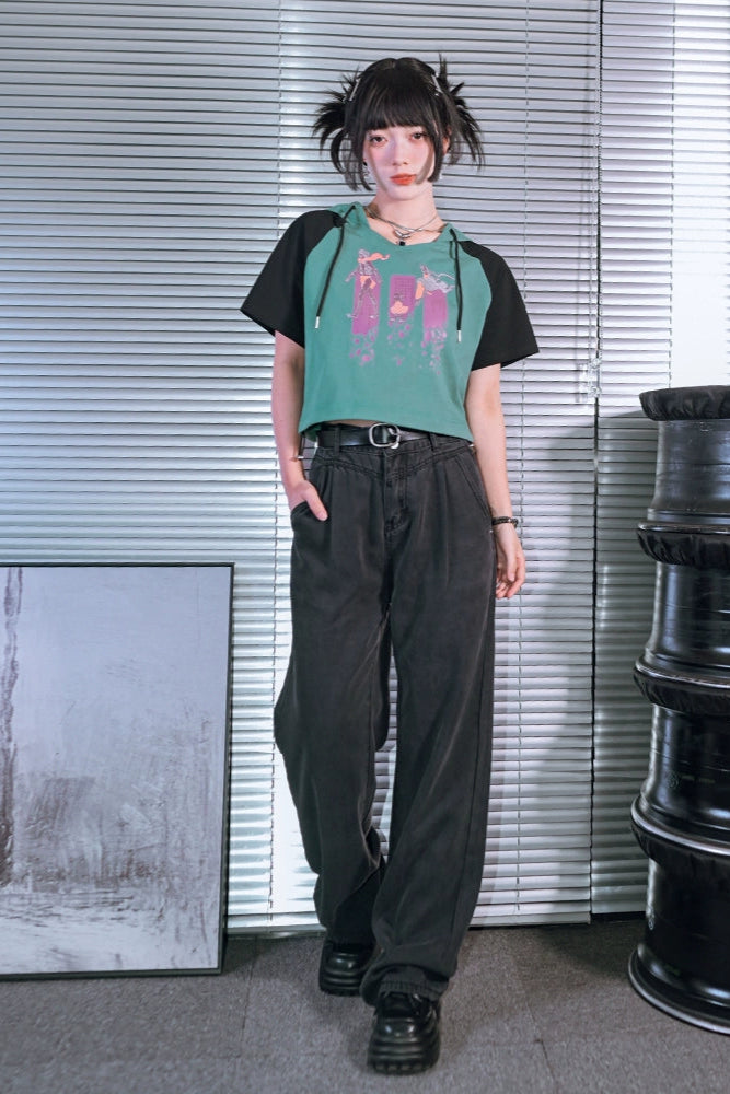 Straight leg wide leg pants