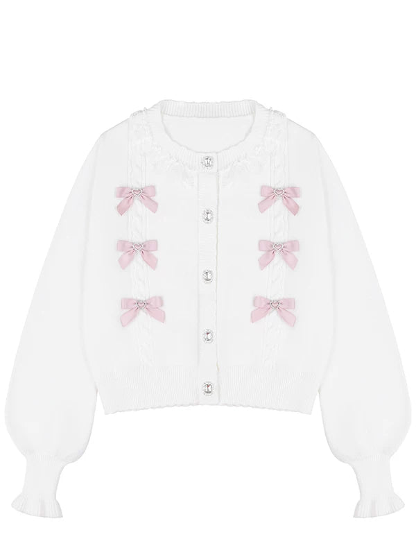 ジュエルリボン量産型ニットカーディガン