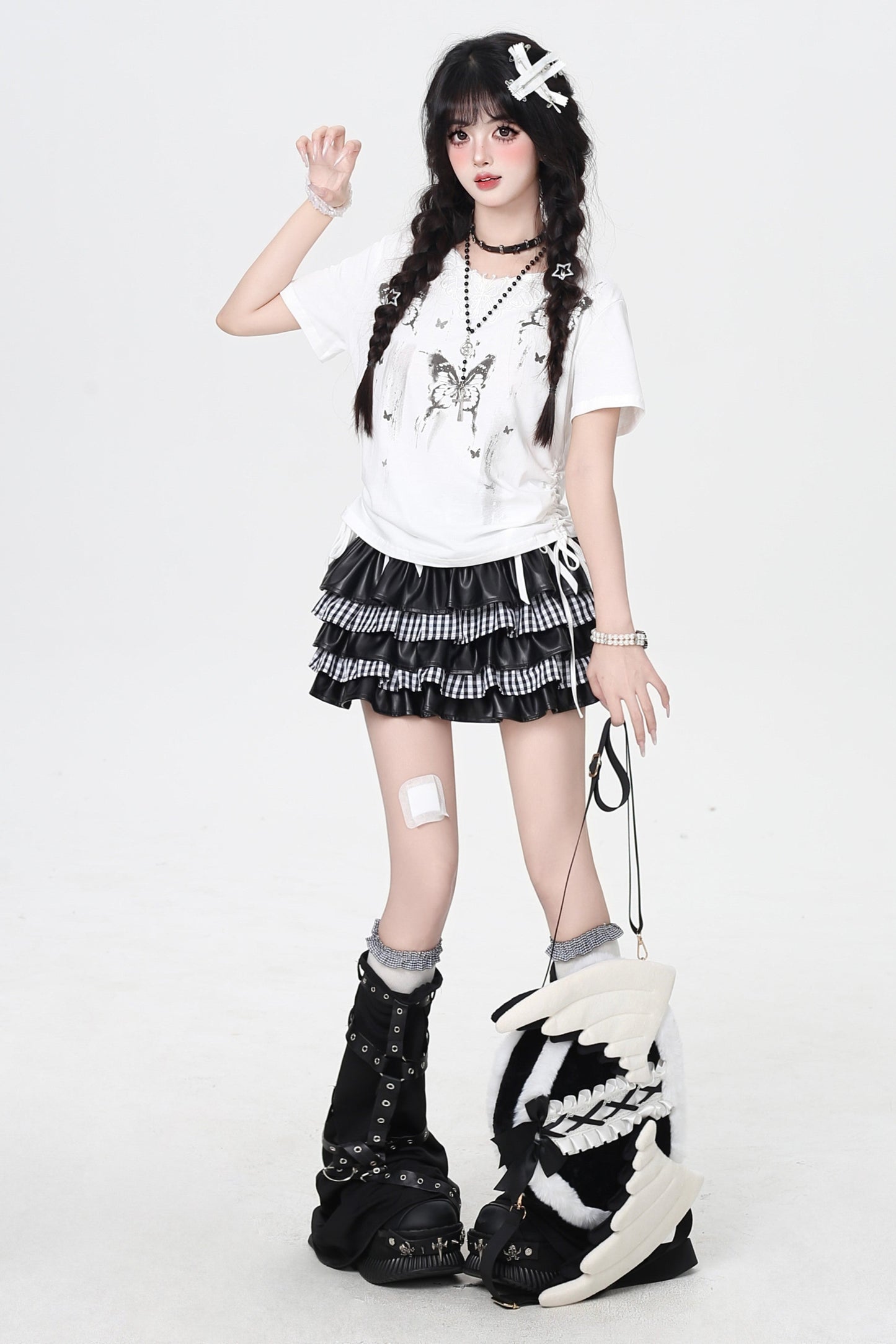 クレイジーガールバタフライシークレットレースアップトップス