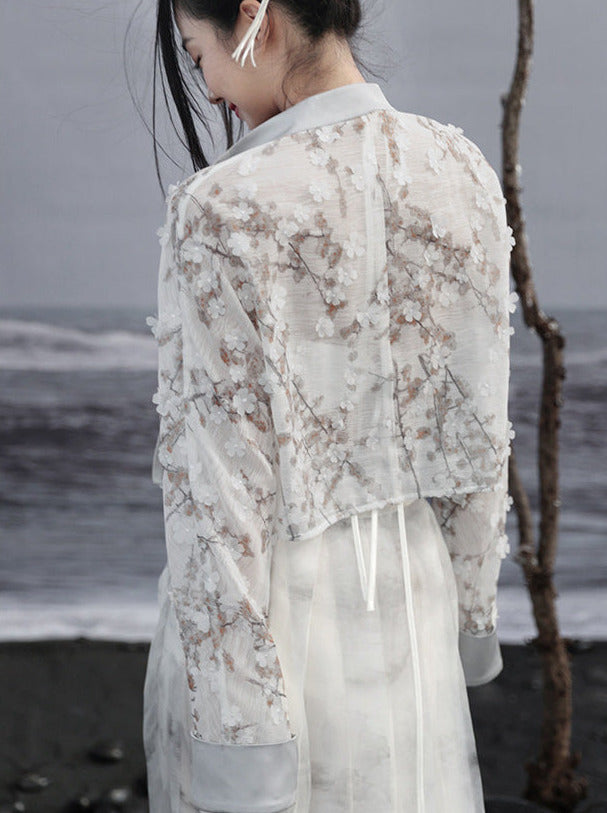 ライトチャイナプリントルーズショートジャカードジャケット