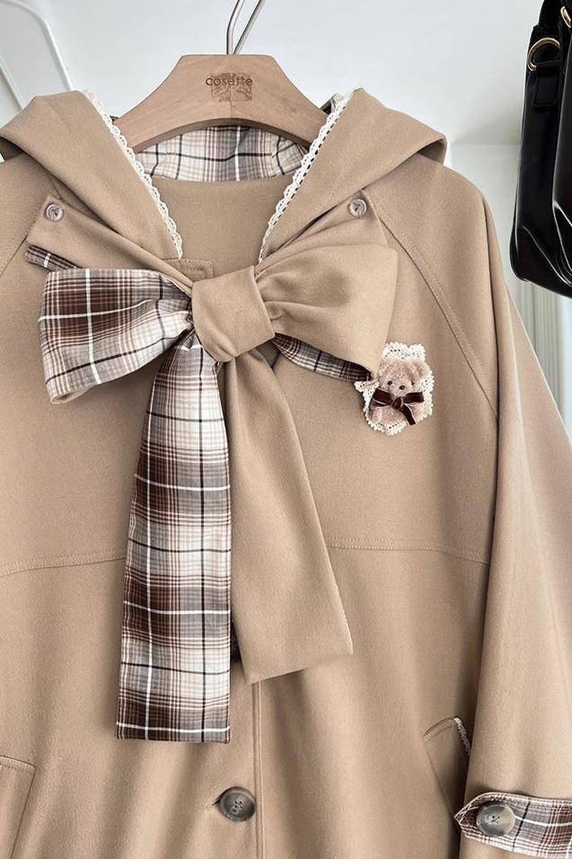 【예약상품】 카프라텍틱스 A라인 윈드레인 블랙리본코트