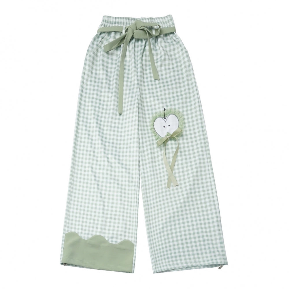 Blue Apple Vibe Top + Suspender Skirt + Wide Pants