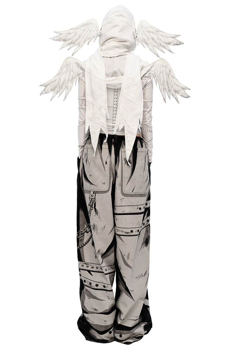 ハンド3Dデザインペイントルーズパンツ