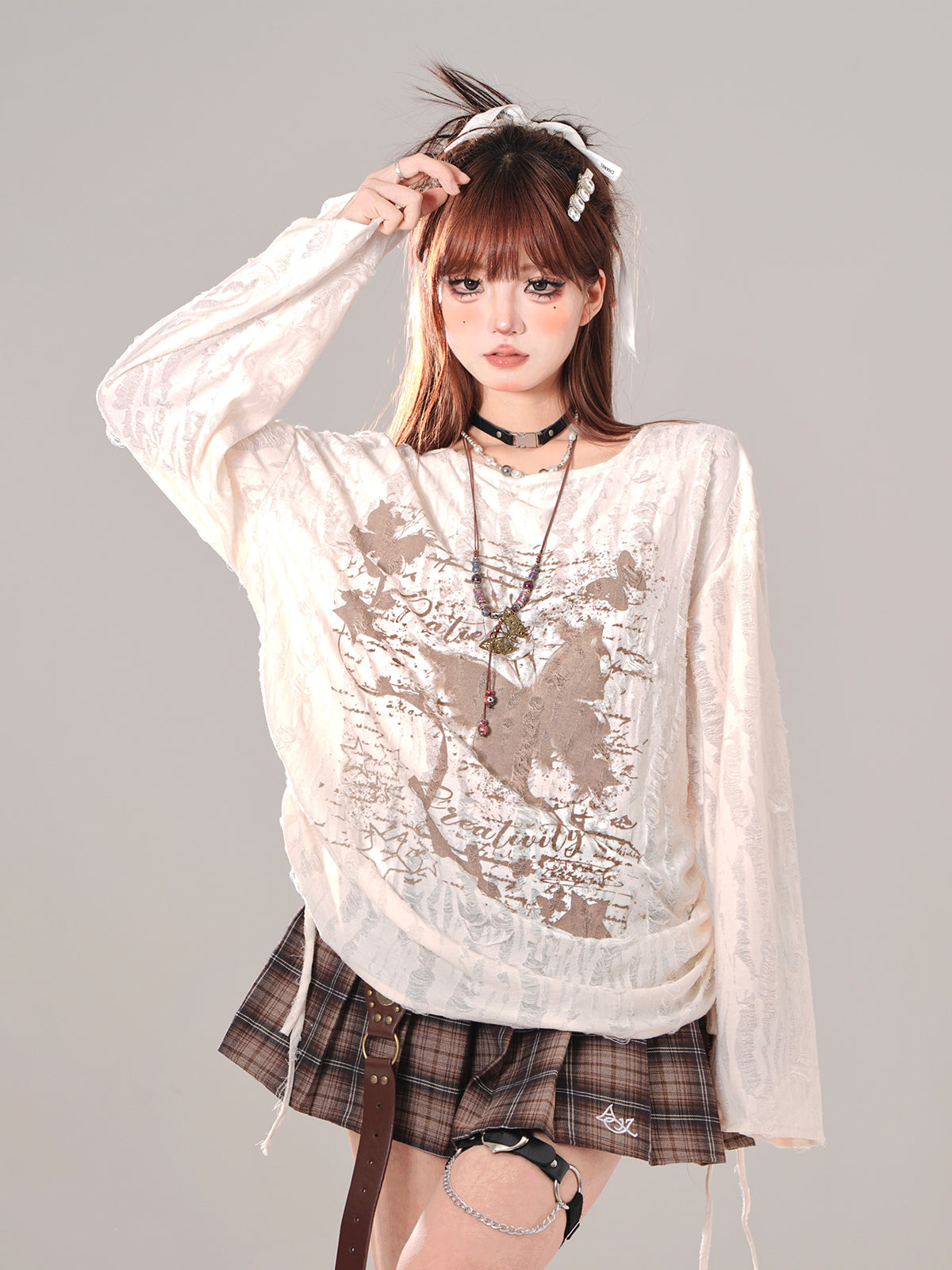 Butterfly Dark Side Shirring Top