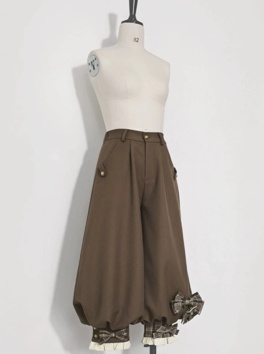 スイートクールベスト+ブラウンシャツ+バルーンパンツ