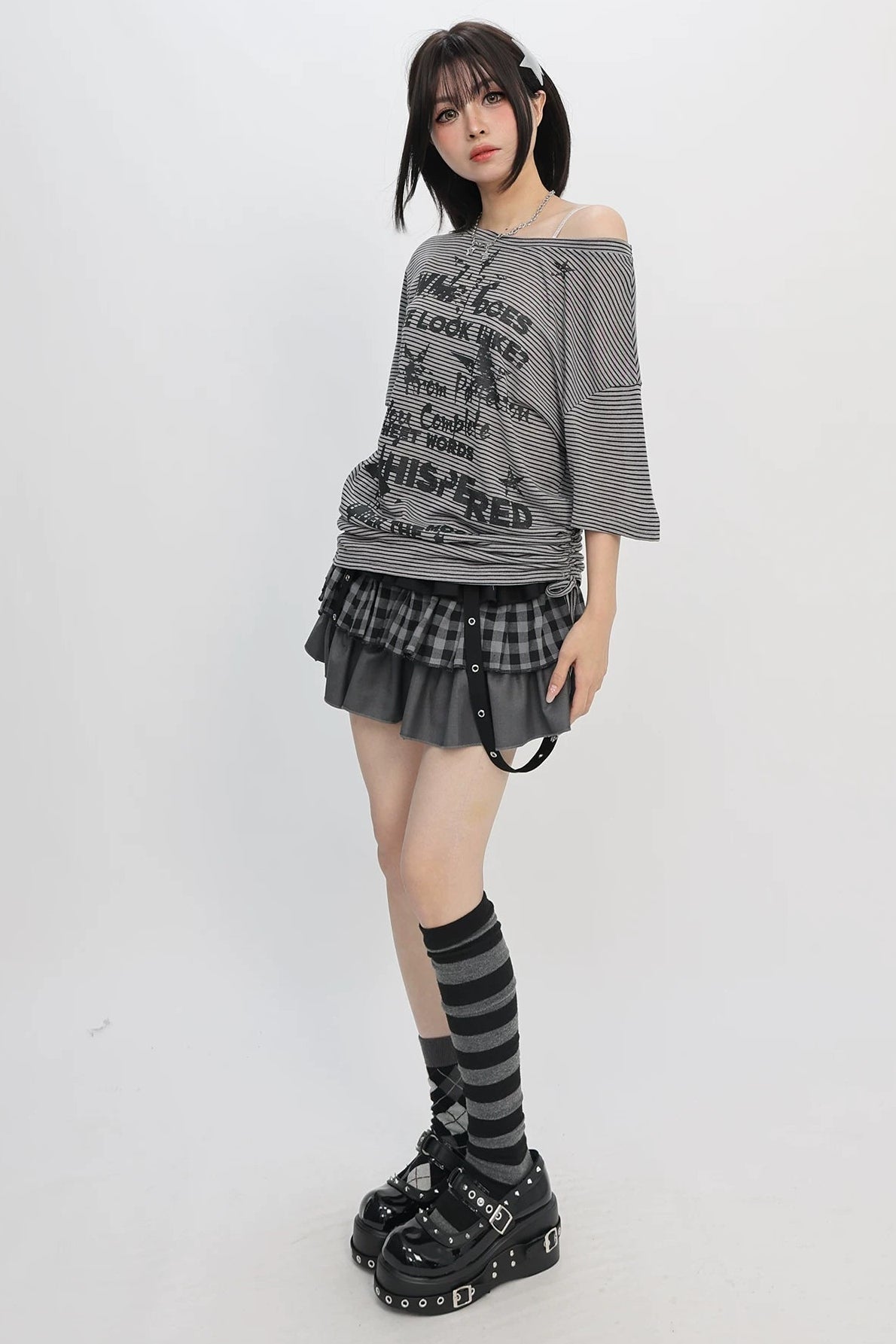 Graffiti Off-Shoulder Top