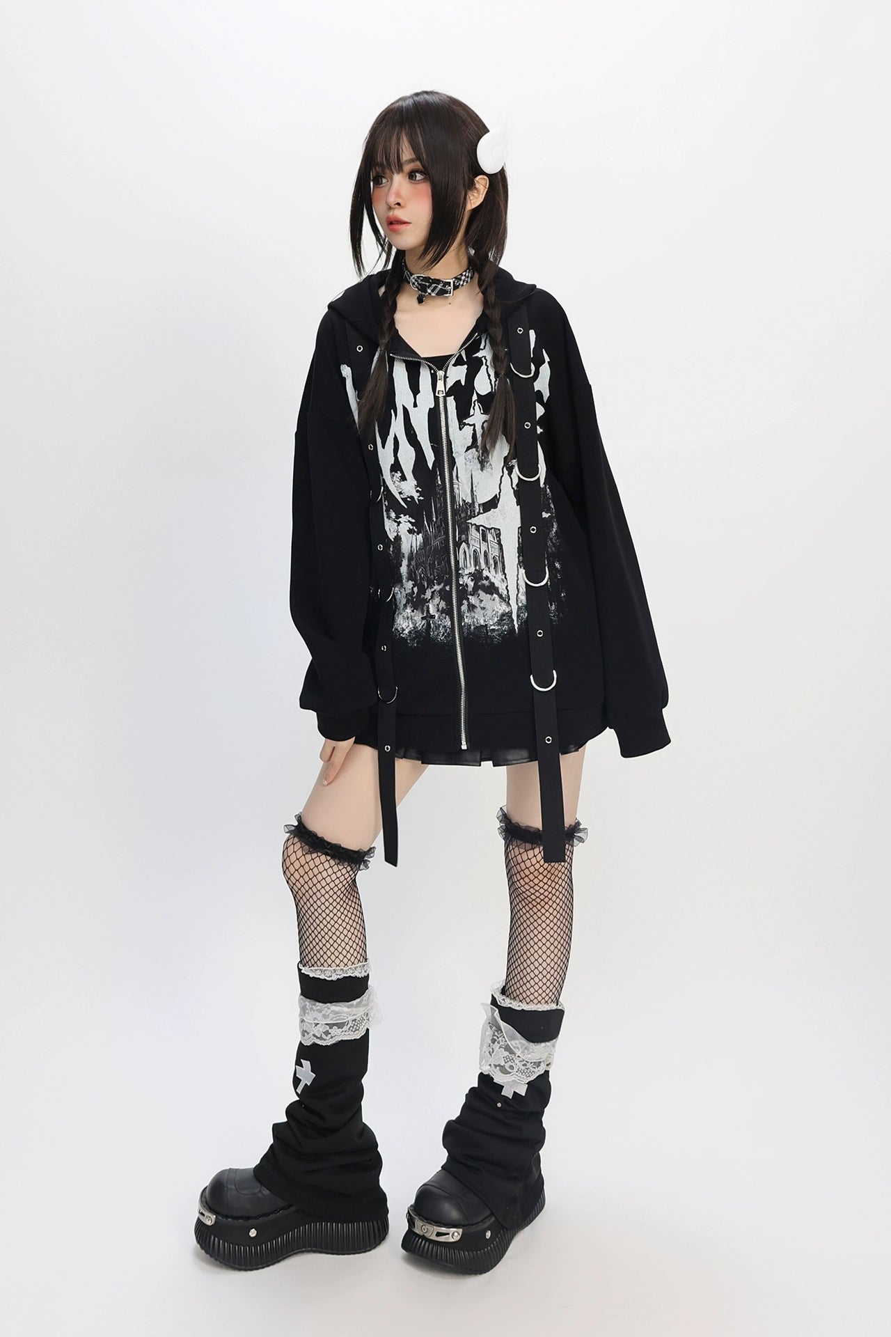 Dark Design Loose Hooded Hoodie