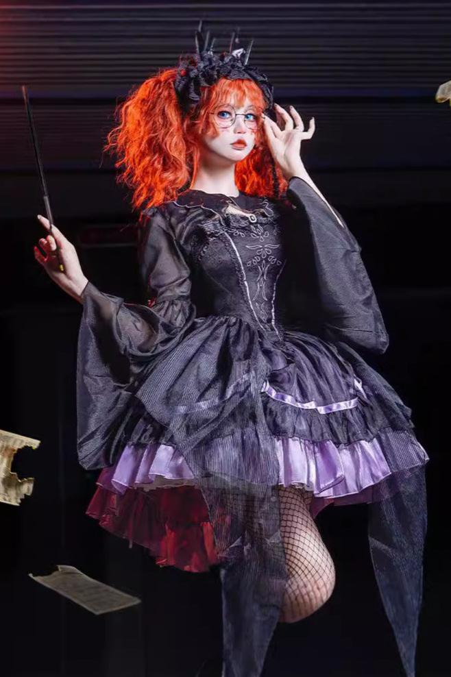 Magical Girl Dark Gothic Suspender Short Dress