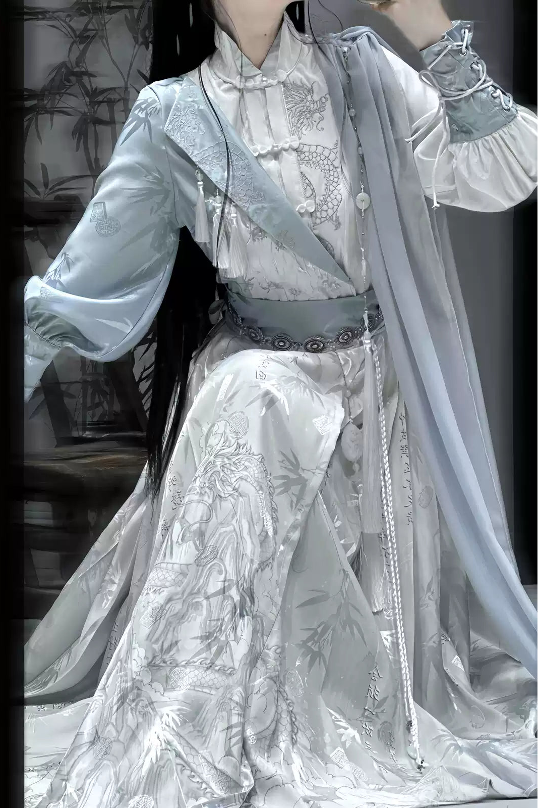Ensemble unisexe haut de costume ancien nuage volant et jupe mamian