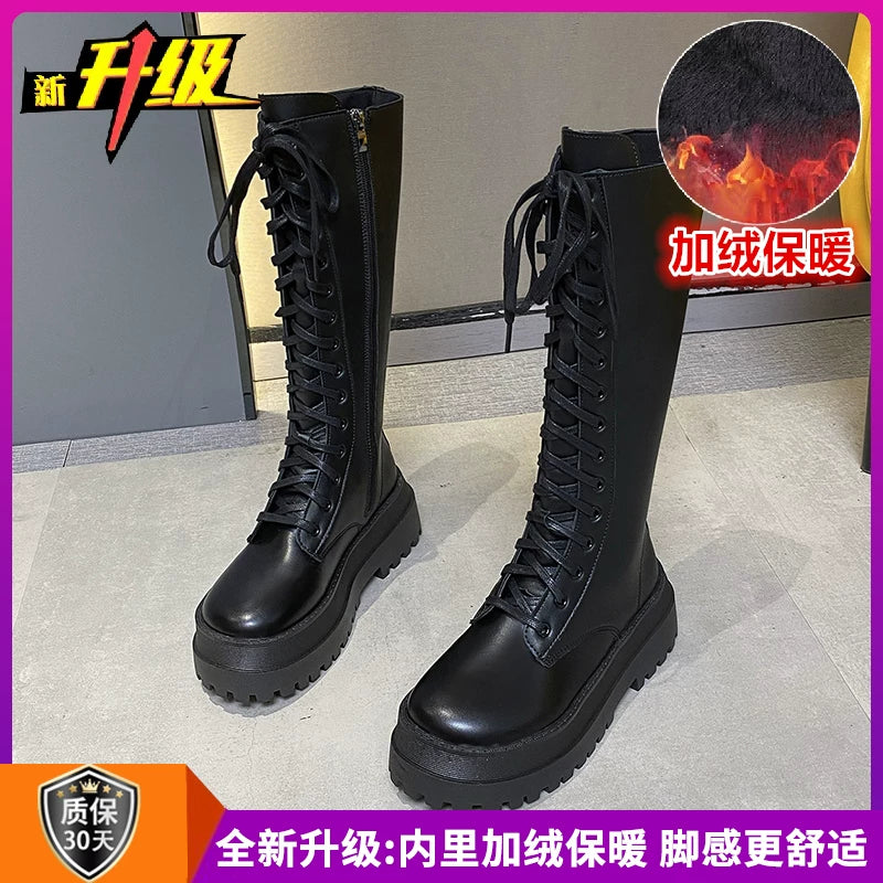 레이스업 플랫폼 부츠