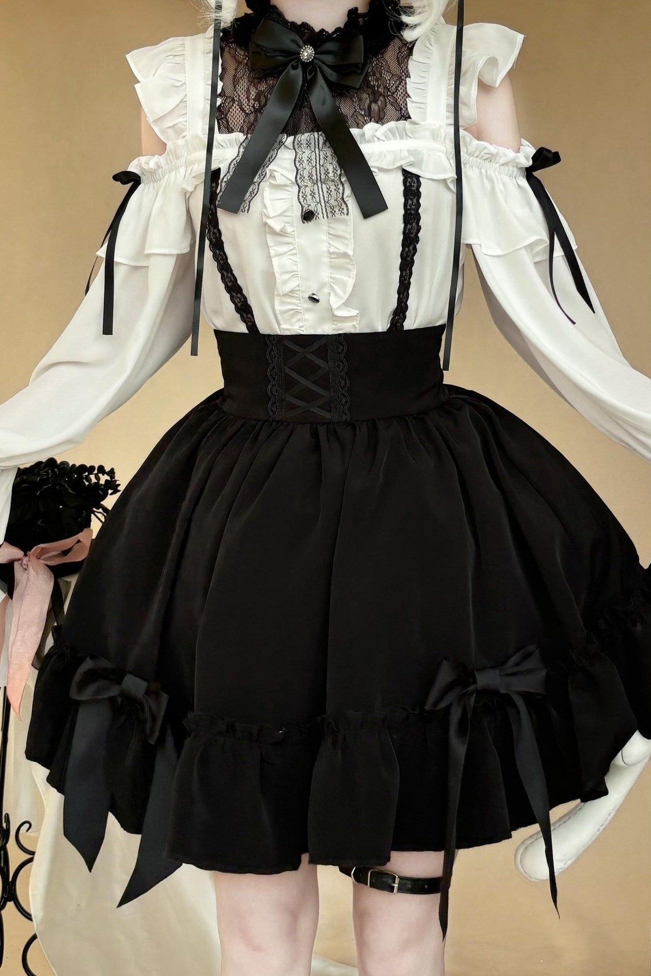 Gothic Lace Shirt + Lace Skirt