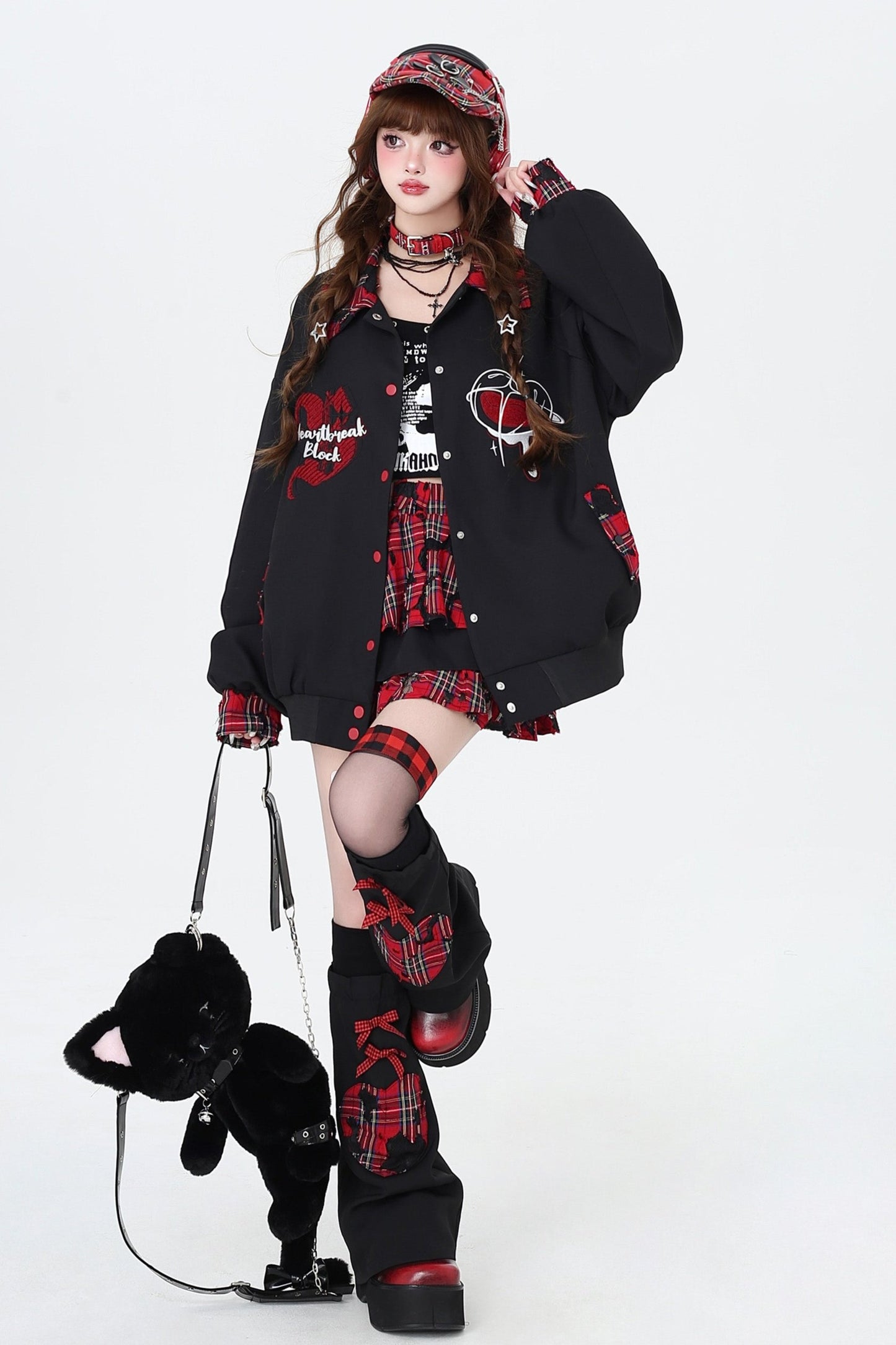 Punk Rock Plaid Cake Skirt