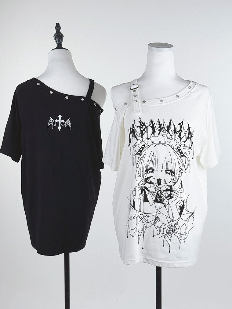 Loose One-Shoulder Camisole T-Shirt