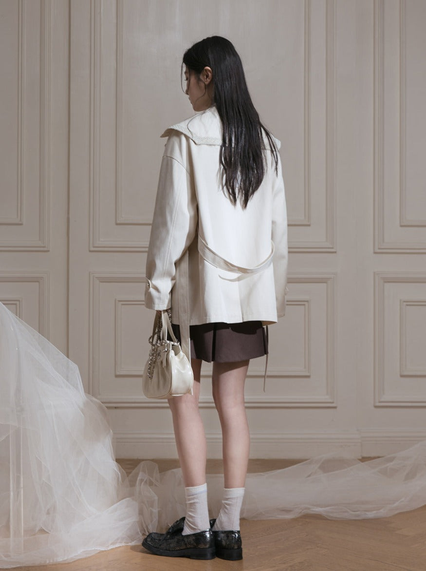 Applicable color ribbon windbreaker jacket