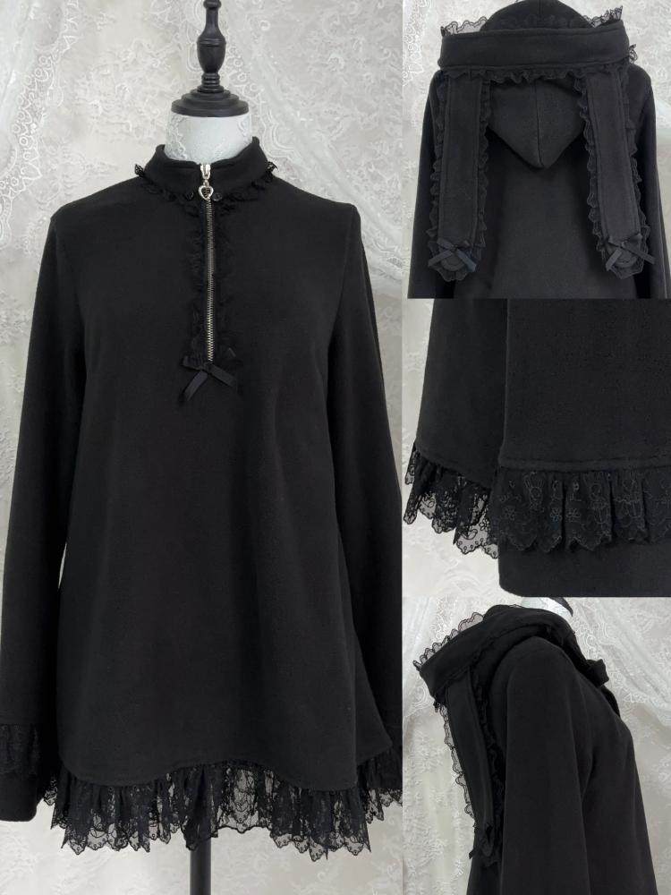 Flared Lace Top + Bunny Ear Hat