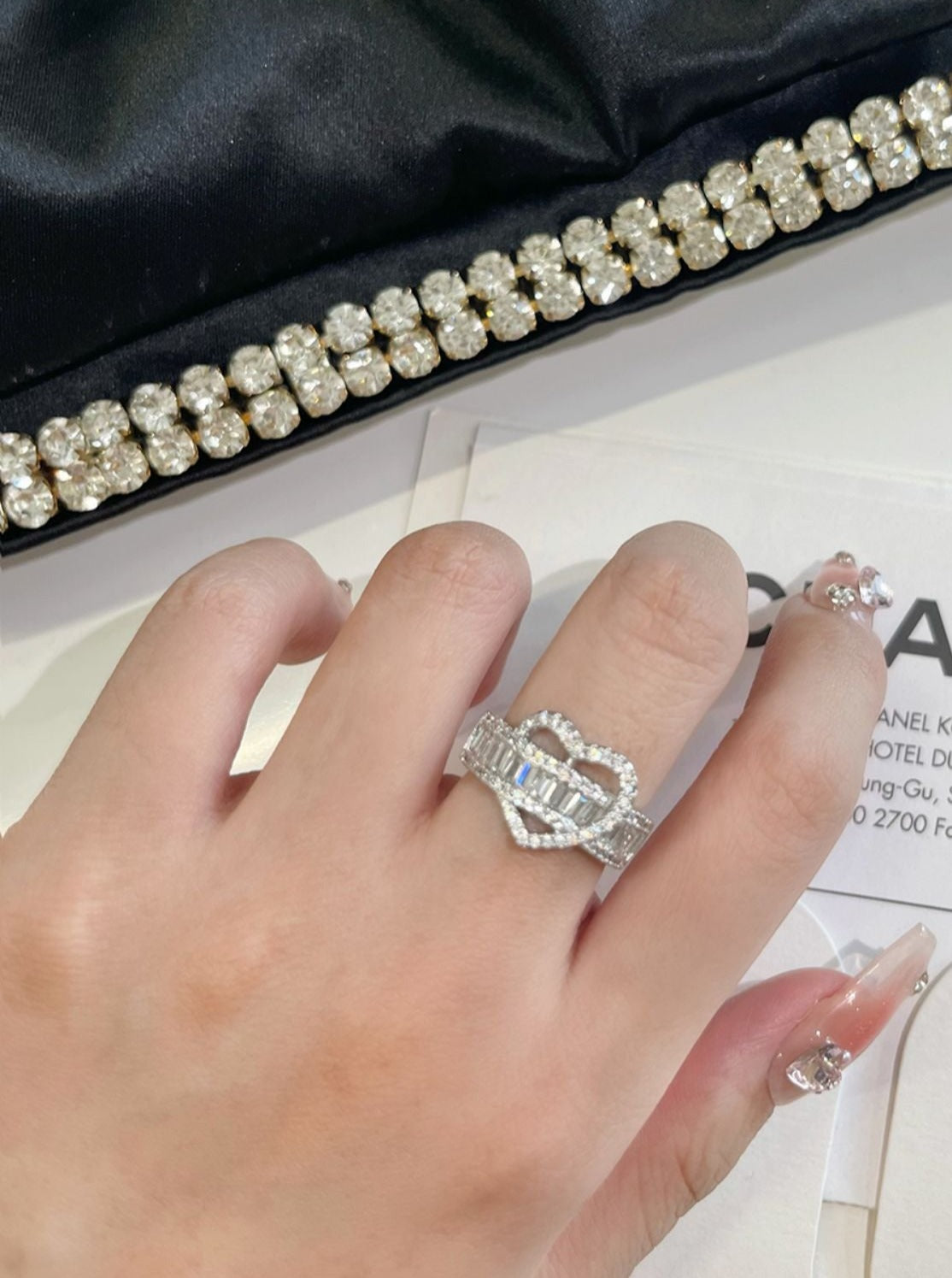 Silver Heart Shining Ring