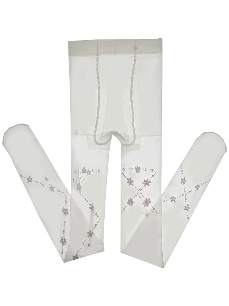 シアーフラワーロリータタイツ