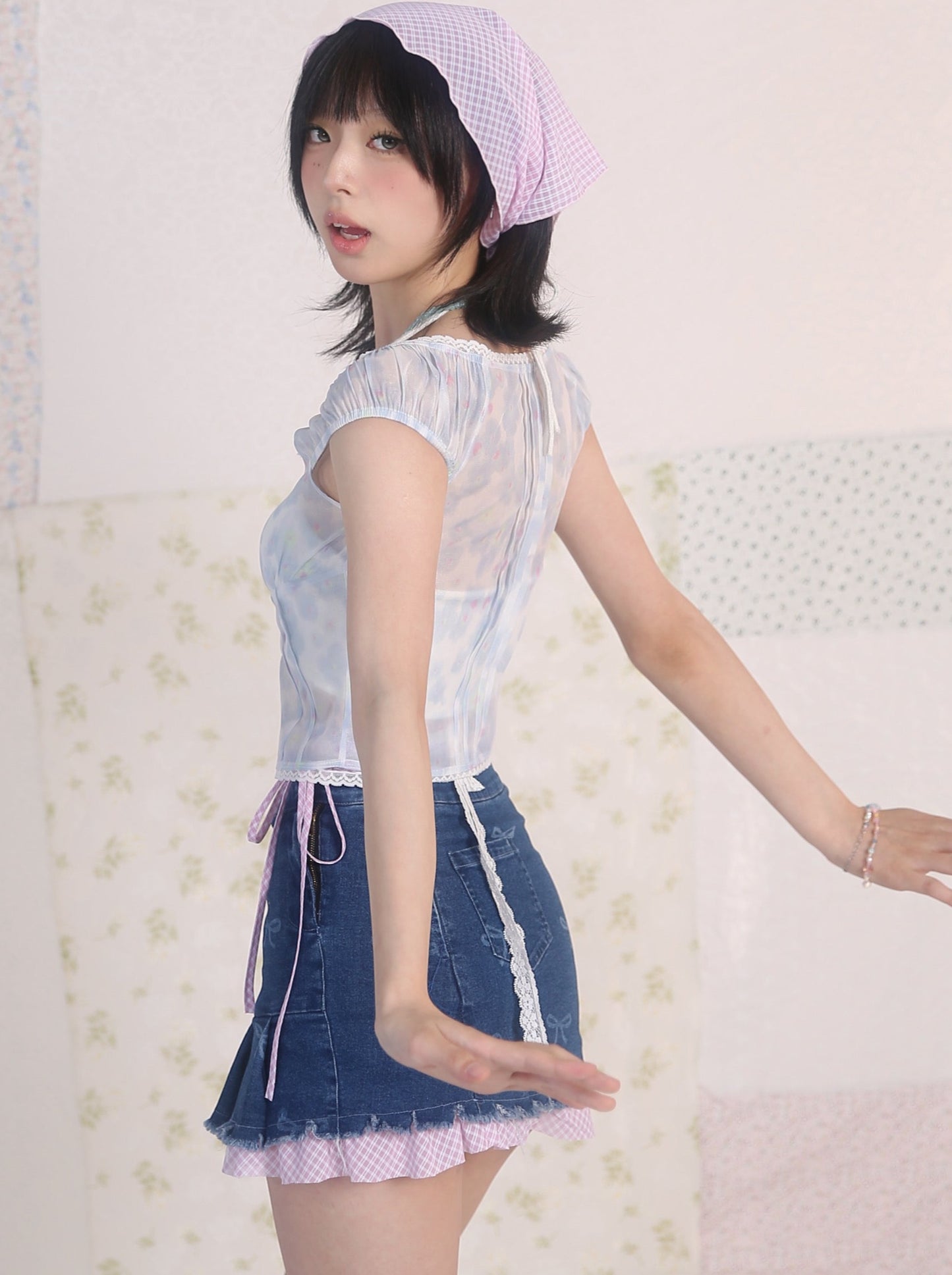 サマーデザインシフォントップス