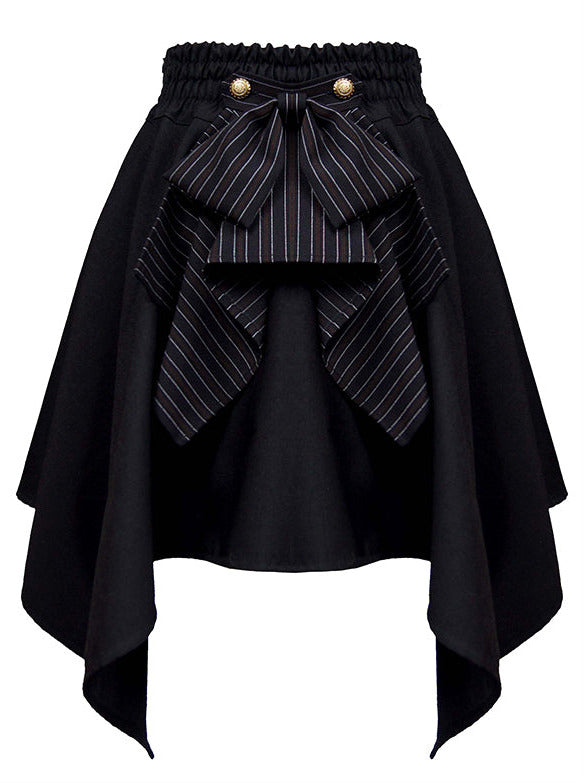 스팀 컨티넨탈 다크 레트로 하이 웨이스트 스티치 가죽 허리띠 스커트 (스팀 컨티넨탈)