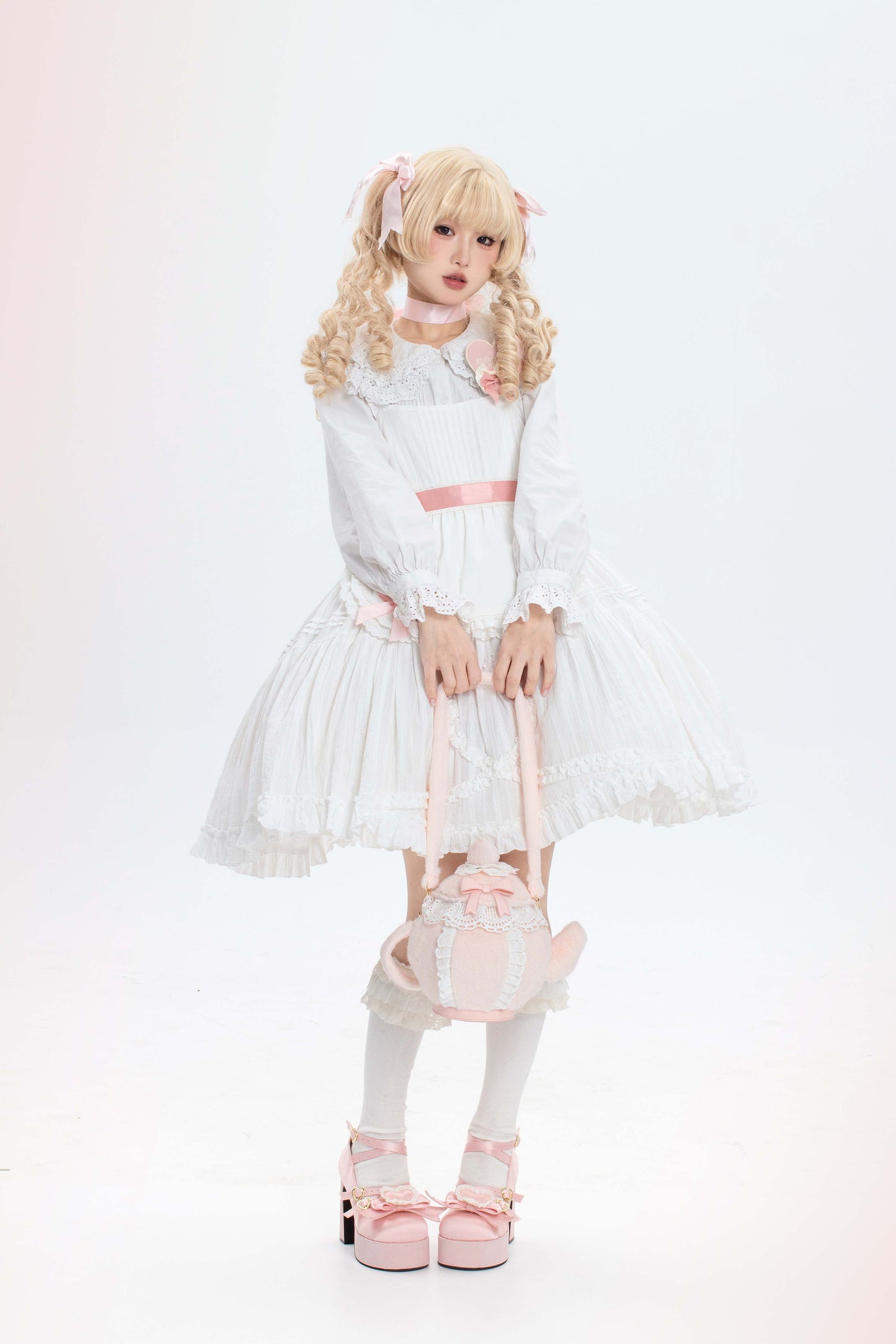 ピュアピンクティーポットバッグ