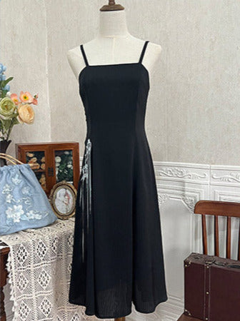 シアーショートチャイナシャツ+サスペンダードレス【ショート・ロング】+バッグ