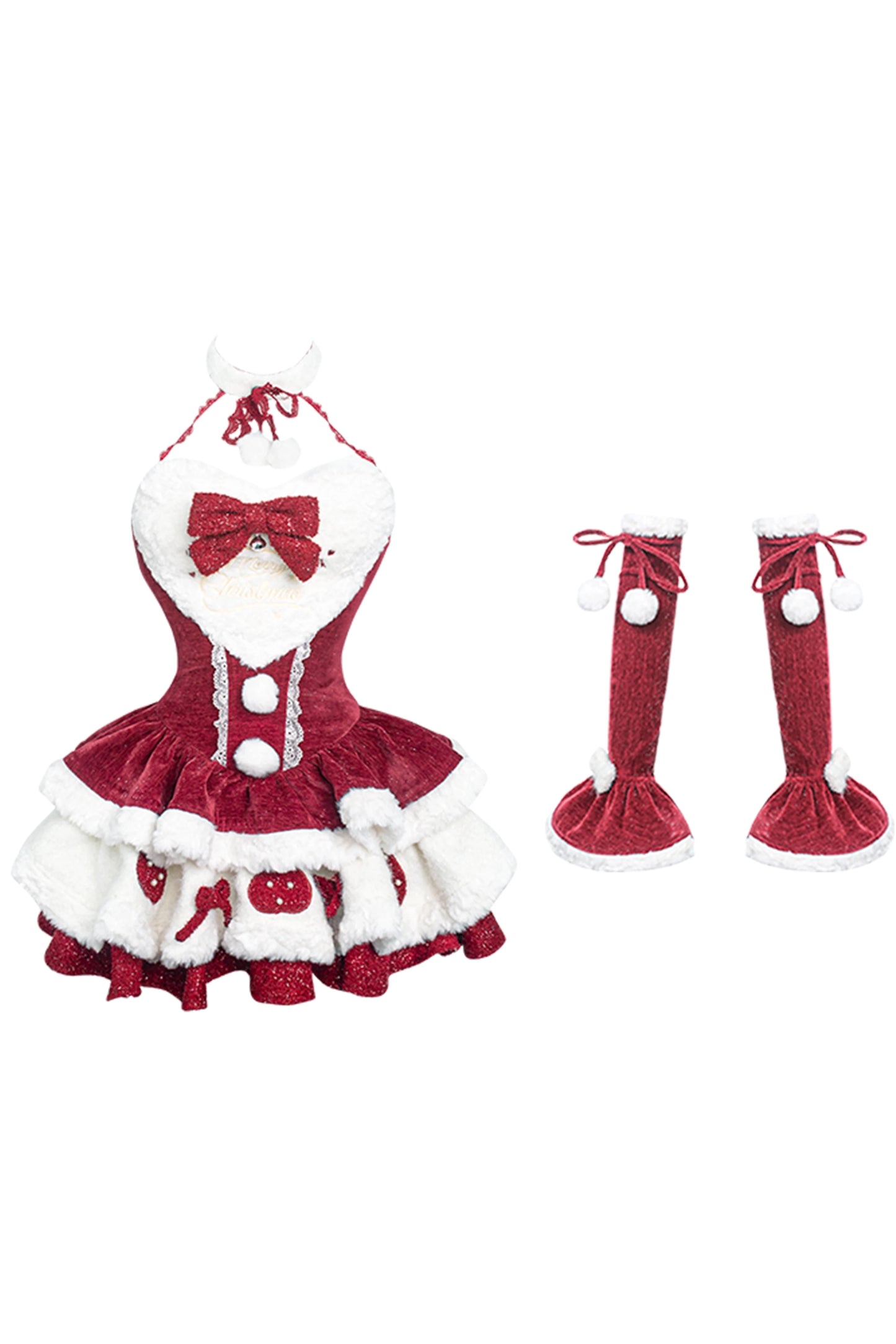 Ushering Ear Cap + Red Pearl Bracelet Dress + Sleeve