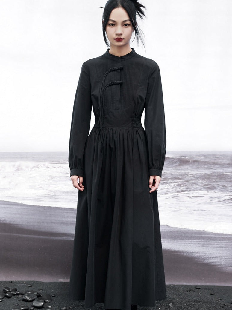 中国风摇摆法式衬衫裙