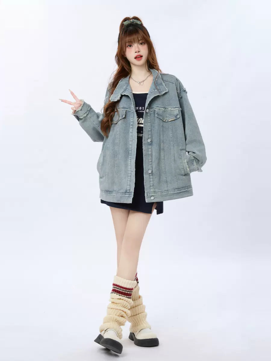 Retro light blue denim jacket