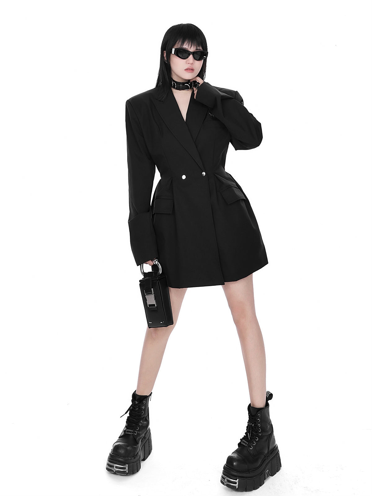 ダークスタイルショルダーパッドジャケット