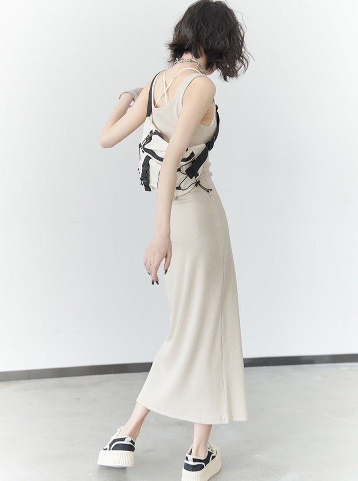 吊带长裙