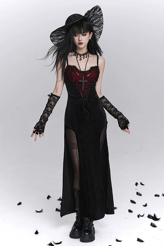 スリットキャミソールドレス+シアートップス