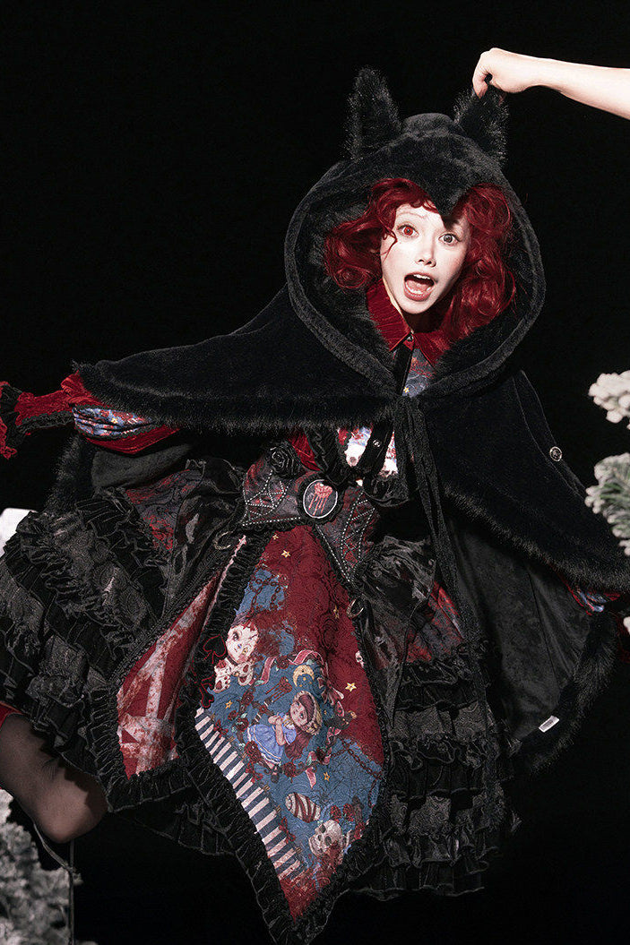【1月21日予約締切】Little Red Riding Hood and the Wolfゴシックダークフーディーケープドレスフルセット
