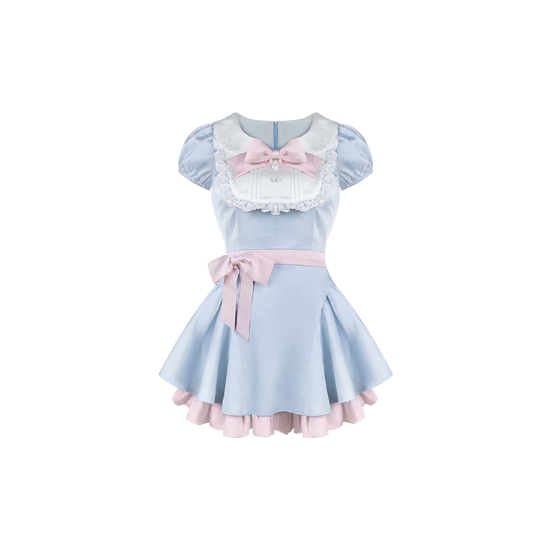Teenage Coconut Moonlight Dress (with Ribbon) + Bubble Shorts