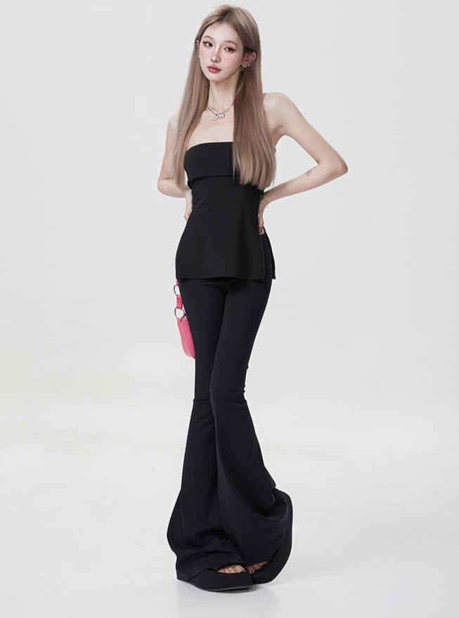 Tube tops + flare pants