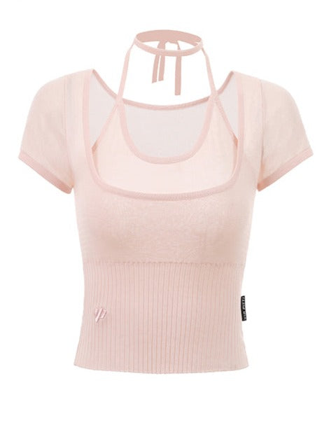 フェイクツーピーステンセルスリムトップス