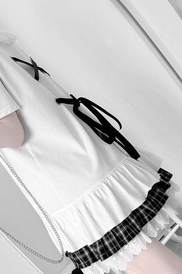 サブカルチャープリントオフショルダータイワンピース