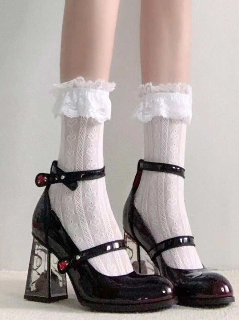 Dark Rose Black Heels