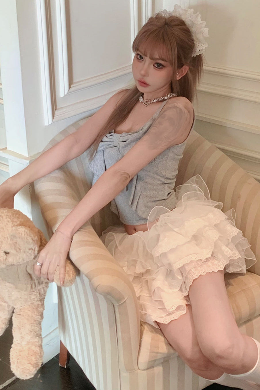 Ruffle Ribbon Tank Top