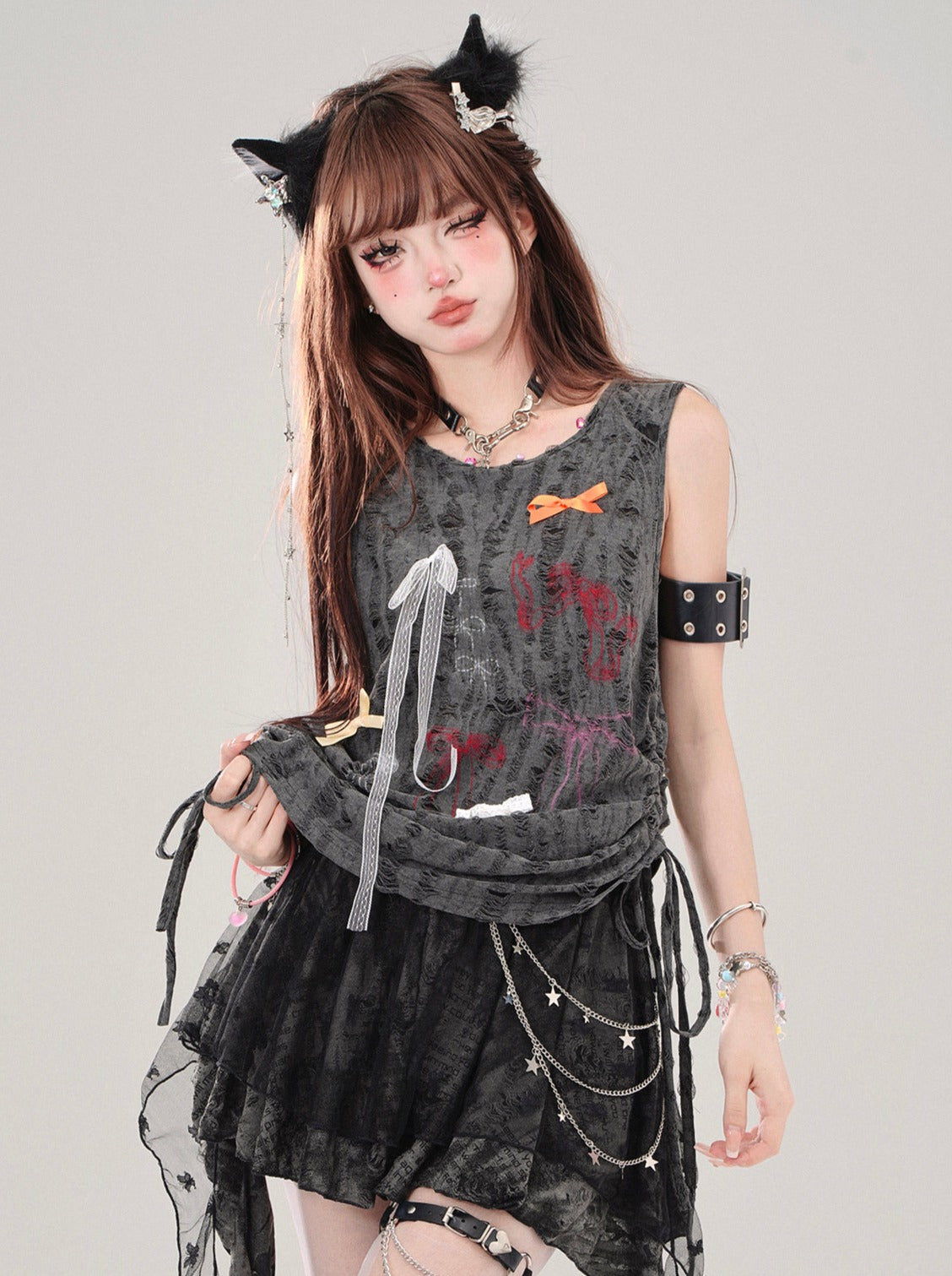 ウェイストランドノースリーブトップス