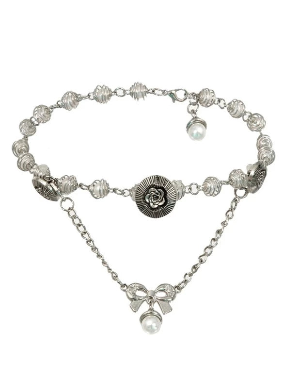 レトロメタルバタフライラブネックレス