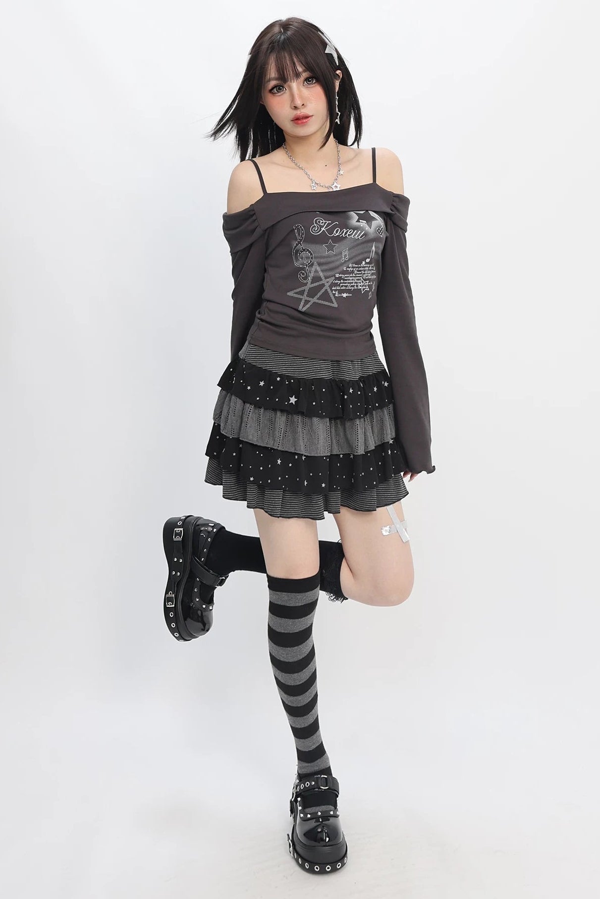 Gonna a strati con patchwork a stella