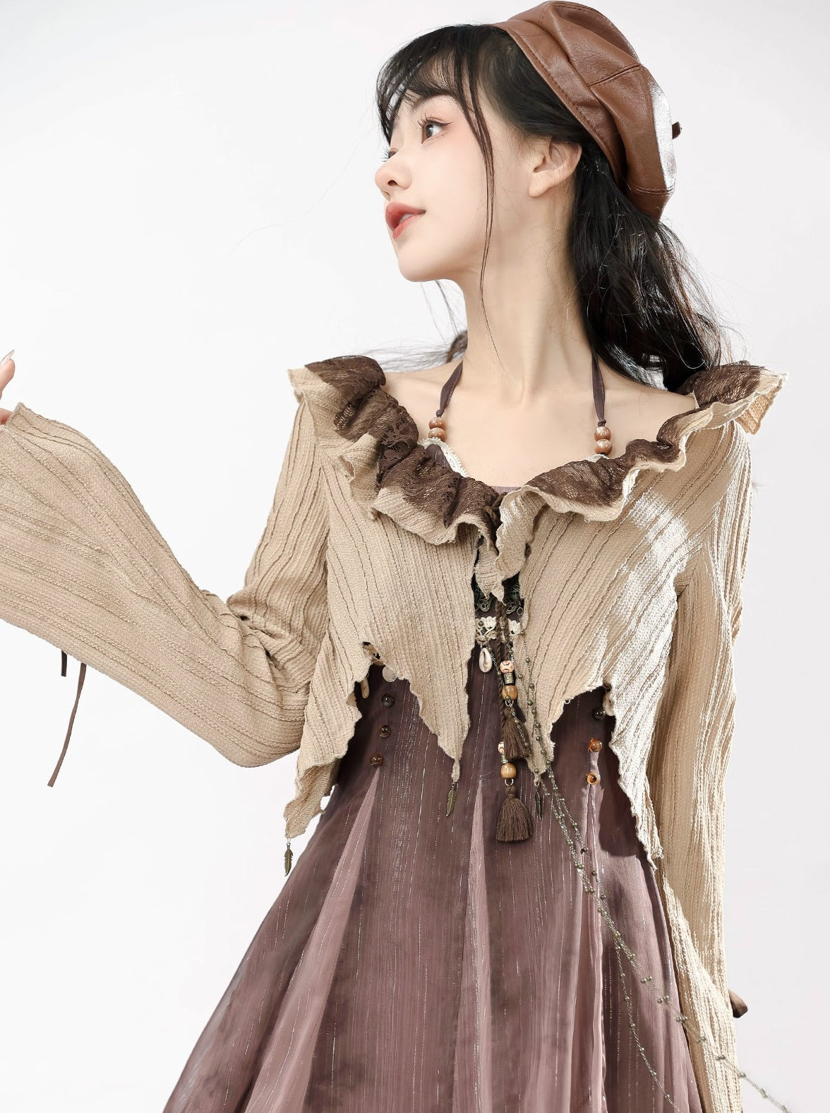 金木:大漠枯蝶、禅宗民族风格、汉族元素、民族风格、太阳裙、开衫、夹克、两件套、春秋装