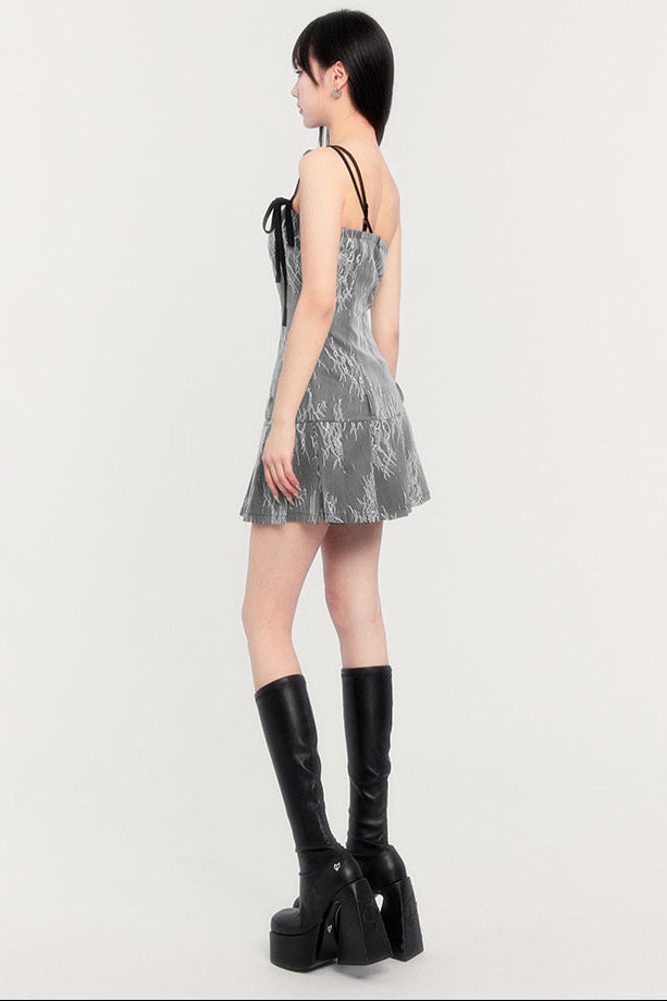 アシメモードプリーツワンピース