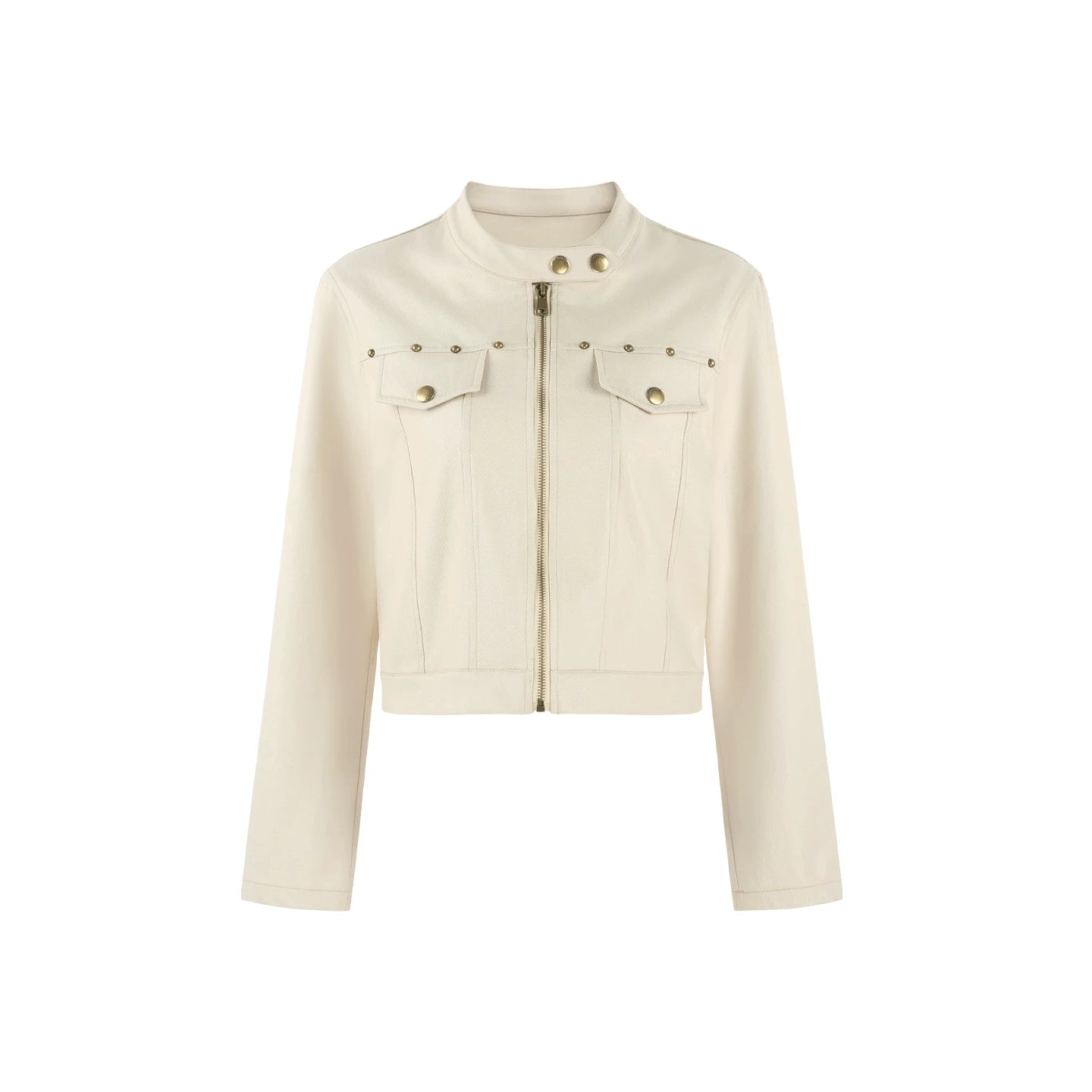 Khaki Denim Cropped Jacket